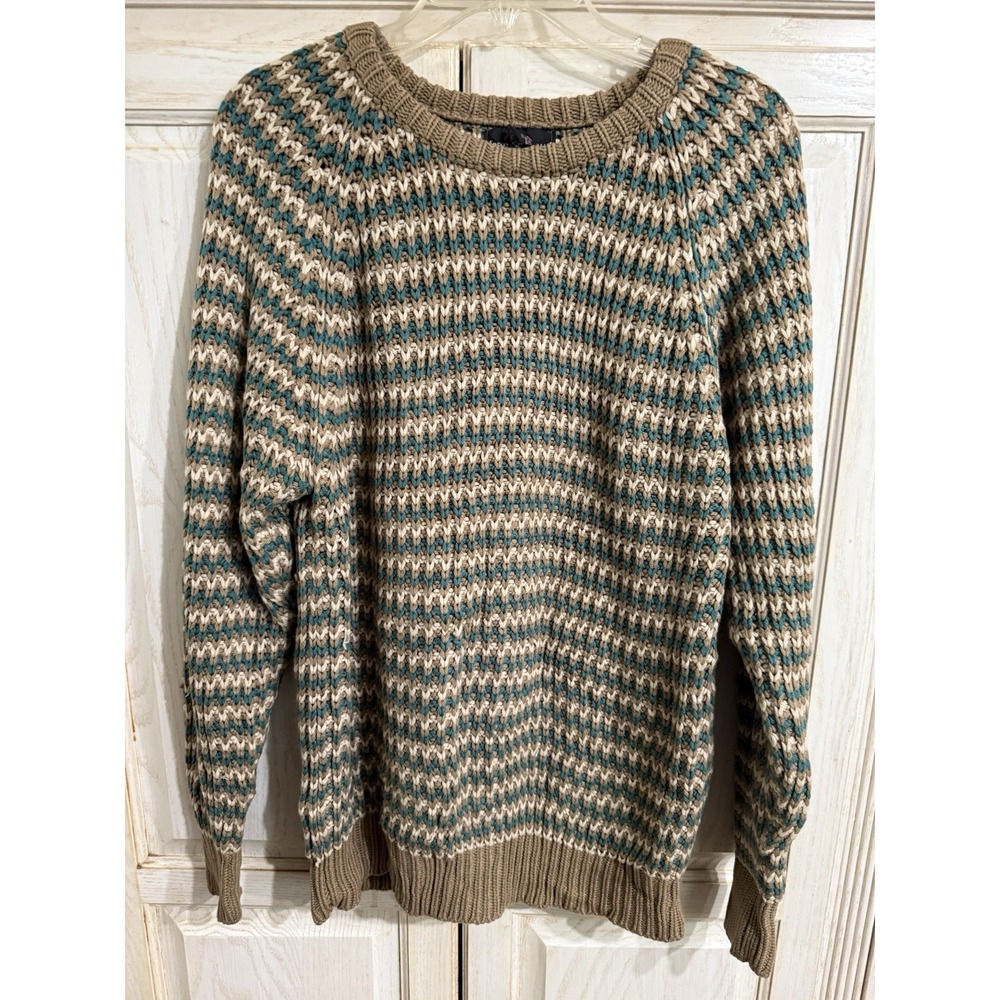 Jean Michaud Striped Knit Sweater Geometric Mens XL Vintage 80s